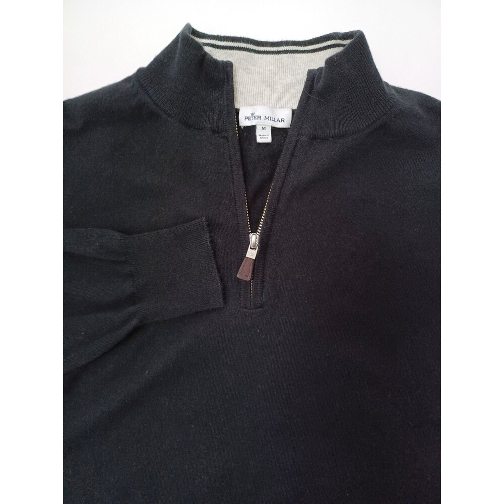 Peter Millar Crown Soft 1/4‎ Zip Sweater Medium Golf Pima Nylon Silk Cashmere